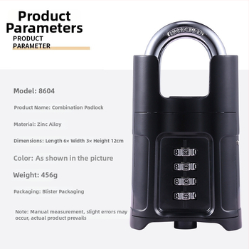 Μηχανική κλειδαριά από ψευδάργυρο, μοντέλο 8603/8604, τετραψήφιος συνδυασμός, κατάλληλο για αποθήκη, πανδοχείο και αυλή