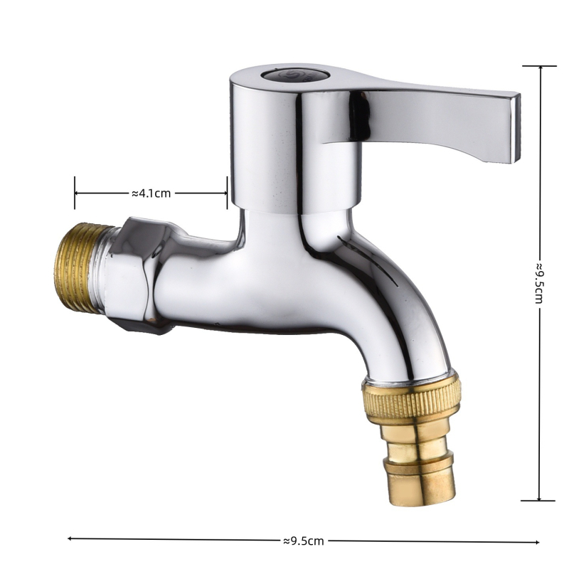 Кран за кофа за моп, стенен монтаж, едноръков, модел 6537, ABS+стоманено съединение, електрополирано покритие