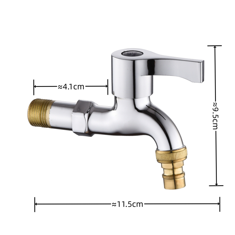 Кран за кофа за моп, стенен монтаж, едноръков, модел 6537, ABS+стоманено съединение, електрополирано покритие