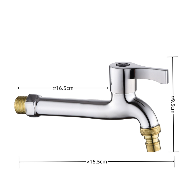 Кран за кофа за моп, стенен монтаж, едноръков, модел 6537, ABS+стоманено съединение, електрополирано покритие