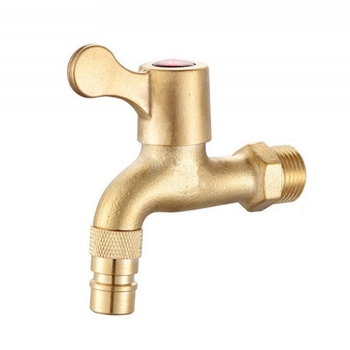 Кран за пералня, медно тяло, едноканален студен модел, спирално монтиране, работна температура 2–90°C