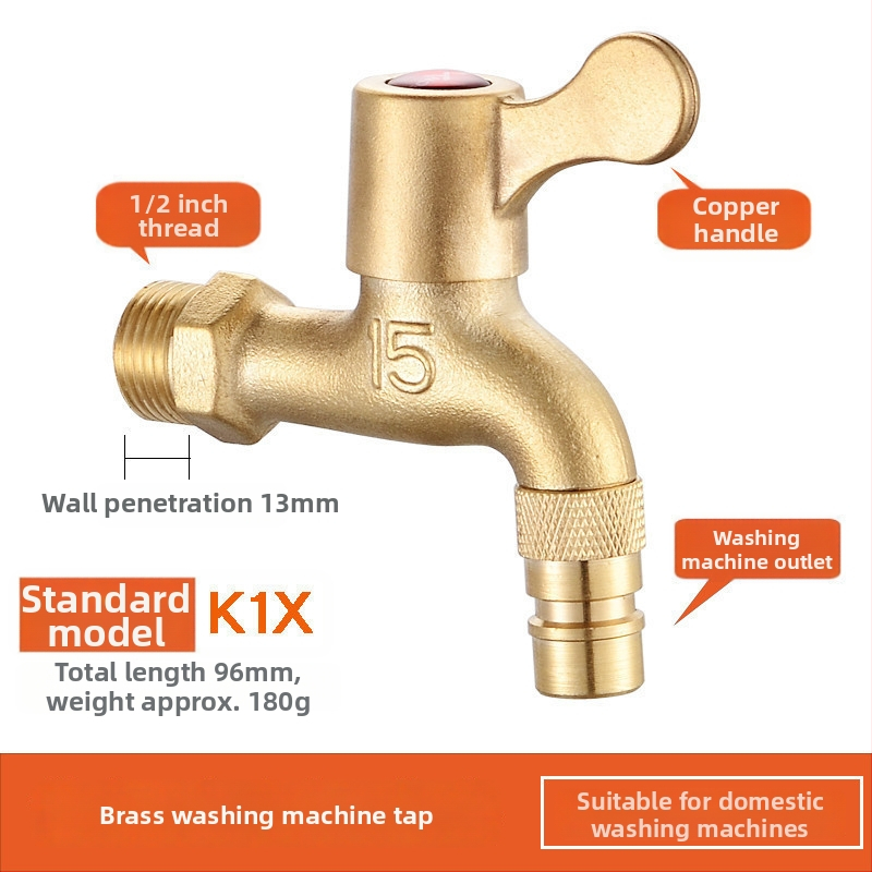 Meďový prívod pre práčku, jednovrstný studený model, závitová inštalácia, prevádzková teplota 2–90°C
