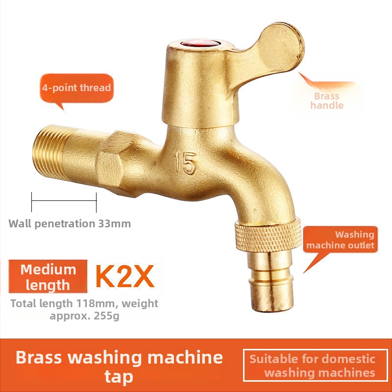 Mazgāšanas mašīnas krāns, vara korpuss, vienkāršs auksts modelis, spirālveida uzstādīšana, darba temperatūra 2–90°C
