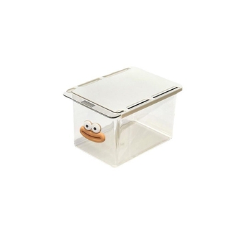 Cutie de depozitare pentru sertar, din plastic, cu design desen animat cu gură mare, sertar glisant, 1 L capacitate, rezistentă la praf și umiditate