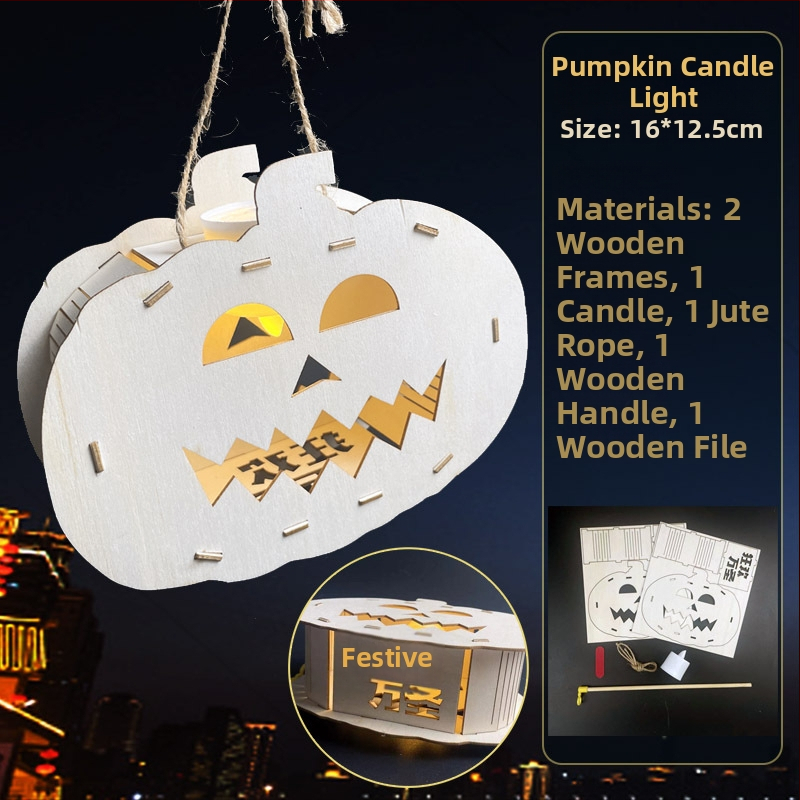 Vaikų Helovyno žibintas - DIY rinkinys, netolygus formos, su atspausdintu logotipu, prekinis ženklas YICAII, karikatūrinis stilius