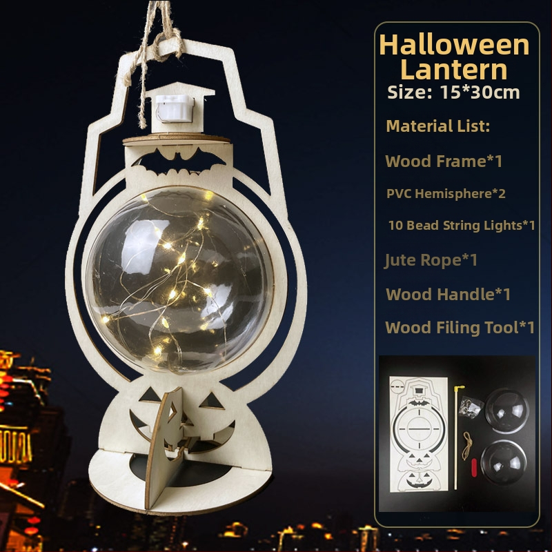 Vaikų Helovyno žibintas - DIY rinkinys, netolygus formos, su atspausdintu logotipu, prekinis ženklas YICAII, karikatūrinis stilius