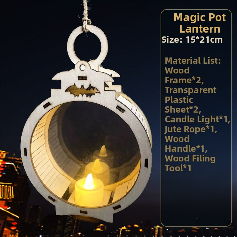 Vaikų Helovyno žibintas - DIY rinkinys, netolygus formos, su atspausdintu logotipu, prekinis ženklas YICAII, karikatūrinis stilius