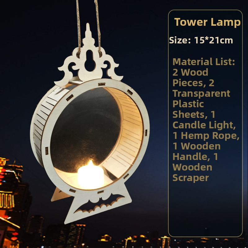 Vaikų Helovyno žibintas - DIY rinkinys, netolygus formos, su atspausdintu logotipu, prekinis ženklas YICAII, karikatūrinis stilius