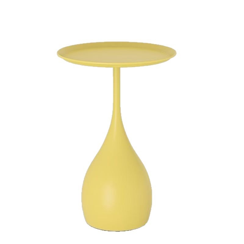 Naktinis staliukas su metalo rėmu ir metalo viršutiniu paviršiumi, apvalūs kampai, Cream stilius, minimalistinis dizainas