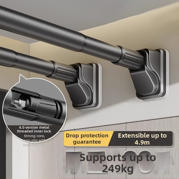 Teleskopinė drabužių džiovinimo lazda – be gręžimo, nerūdijančio plieno, spintelės ir užuolaidų laikiklis, šiuolaikiškas minimalistinis stilius, Yijiale