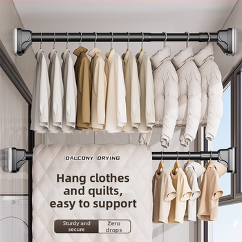 Teleskopinė drabužių džiovinimo lazda – be gręžimo, nerūdijančio plieno, spintelės ir užuolaidų laikiklis, šiuolaikiškas minimalistinis stilius, Yijiale