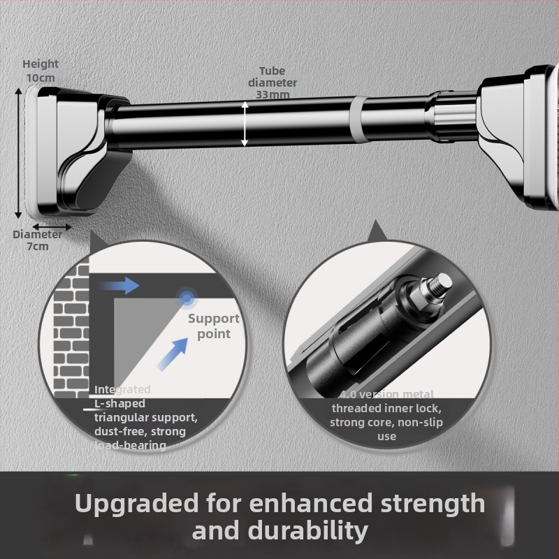 Teleskopinė drabužių džiovinimo lazda – be gręžimo, nerūdijančio plieno, spintelės ir užuolaidų laikiklis, šiuolaikiškas minimalistinis stilius, Yijiale