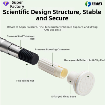Phidias nerūdijančio plieno teleskopinė skalbinių džiovinimo lazda, reguliuojama be gręžimo, universali lazda, šiuolaikiškas minimalistinis dizainas, 2024 m. pavasaris, kodas 05