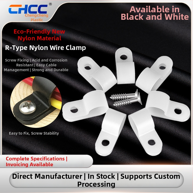 CHCC/Chengcheng Plastic cleme din nylon tip R și cleme din plastic în formă de U pentru fixarea cablurilor