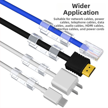 Clip organizator cabluri, autoadeziv, fără găuri, din plastic, stil creativ, pentru depozitare în bucătărie și la birou