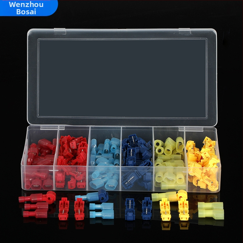 120 gab. T tipa terminālo bloķu komplekts ar drošības sprūdu galvenajai zarai, neilons, injekcijas liešana, 0,5–6 m2