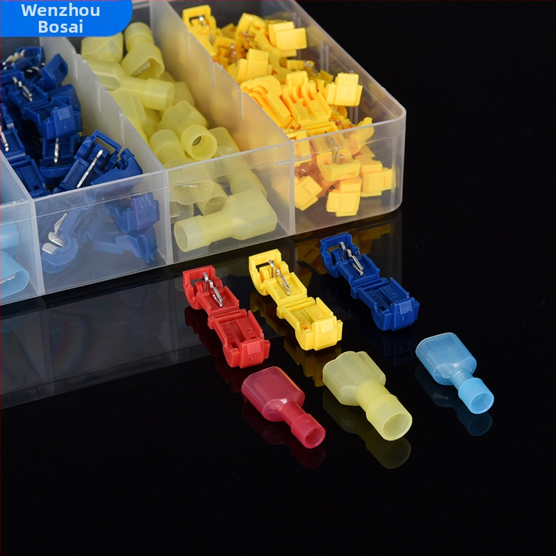 120 gab. T tipa terminālo bloķu komplekts ar drošības sprūdu galvenajai zarai, neilons, injekcijas liešana, 0,5–6 m2