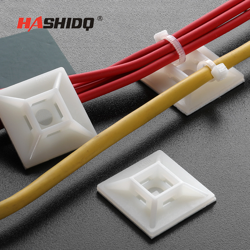 Suport din nylon pentru curele de cablu, cu bază autoadezivă și ventuză de poziționare, fără găuri