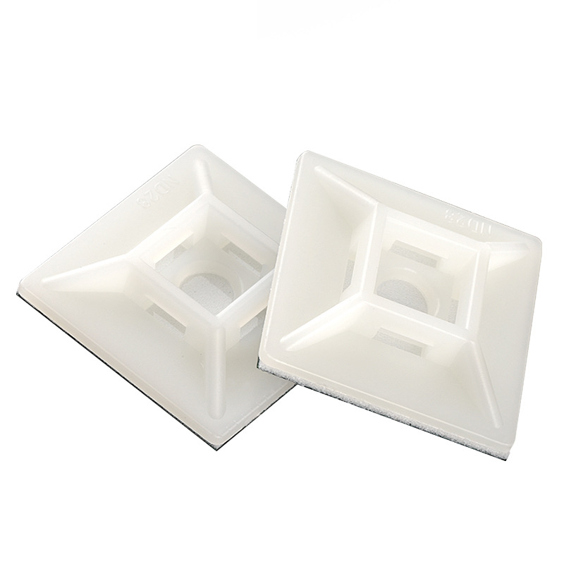 Suport din nylon pentru curele de cablu, cu bază autoadezivă și ventuză de poziționare, fără găuri