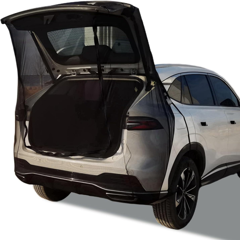 Automobilio galinio dangčio tinklas nuo uodų, skaidrus netkintas audinys, kabinimo įranga, suderinamas su visais modeliais