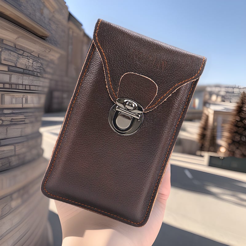 Vīriešu tālruņa somiņa uz jostas – vertikāla kvadrātforma, PVC, rāvējslēdzējs, kartes nodalījums, ūdensizturīga un izturīga, daudzfunkcionāla