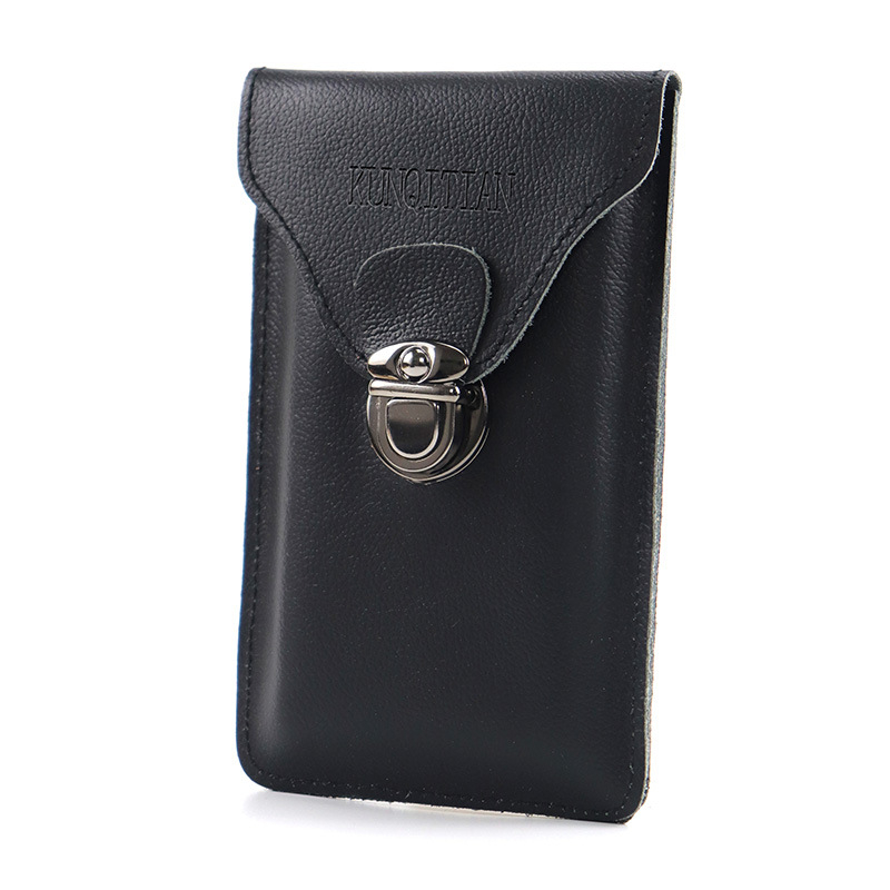 Vīriešu tālruņa somiņa uz jostas – vertikāla kvadrātforma, PVC, rāvējslēdzējs, kartes nodalījums, ūdensizturīga un izturīga, daudzfunkcionāla