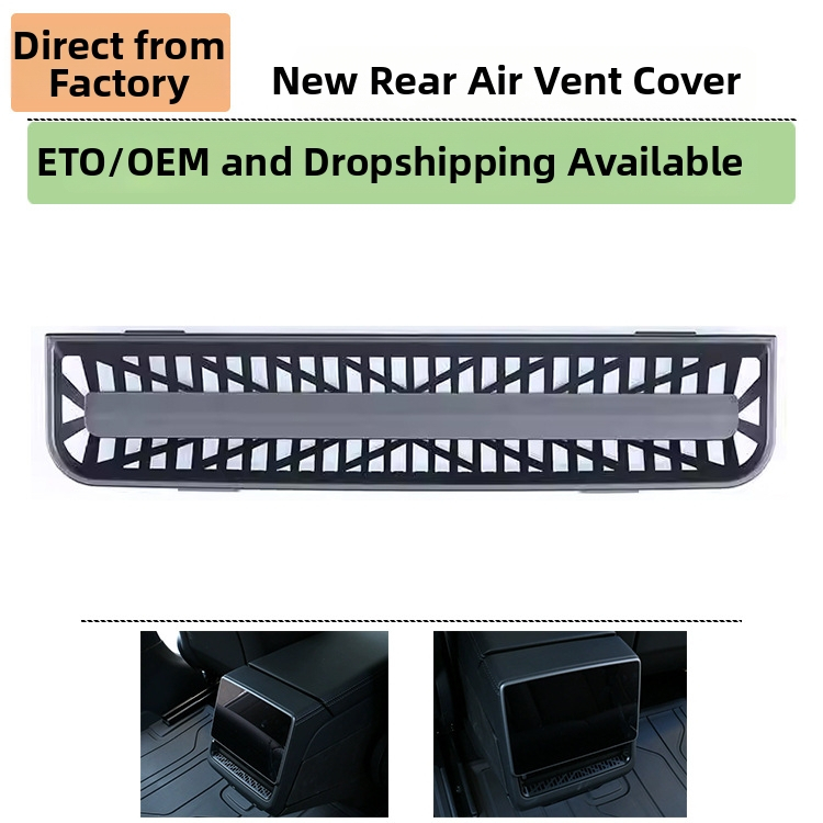 Užpakalinis oro vėdinimo angos dangtelis šešių vietų Tesla Model Y/Model 3/YL – TPE medžiaga, logotipo spausdinimas įmanomas