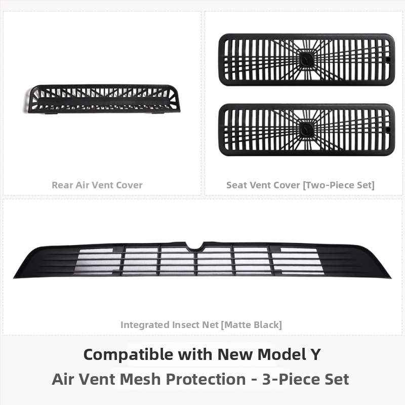 Užpakalinis oro vėdinimo angos dangtelis šešių vietų Tesla Model Y/Model 3/YL – TPE medžiaga, logotipo spausdinimas įmanomas