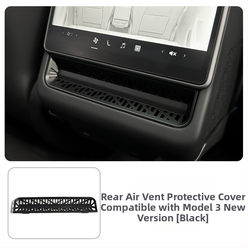 Užpakalinis oro vėdinimo angos dangtelis šešių vietų Tesla Model Y/Model 3/YL – TPE medžiaga, logotipo spausdinimas įmanomas