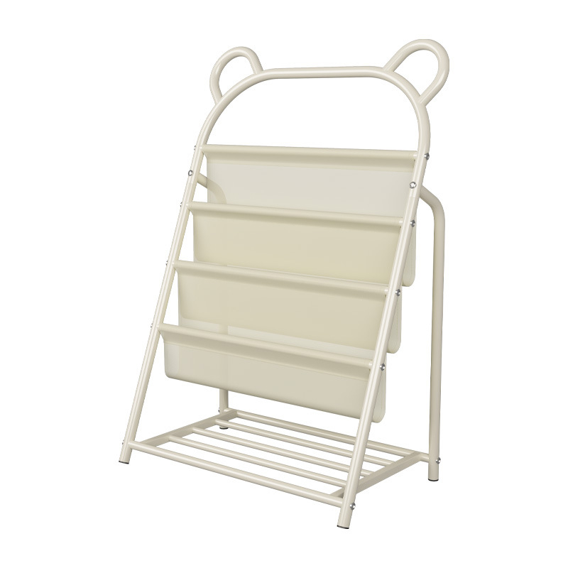 Vaikų knygų stovas — šiuolaikiškas minimalistinis dizainas (Modelis: w820; Medžiaga: geležies meno; Apdirbimas: pritaikytas pagal brėžinius; Apdaila: kepimo dažai)