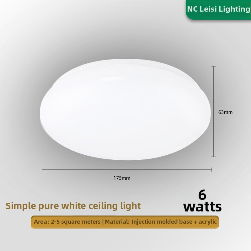 Lubinė LED lempos šviestuvas, apvalus, skirtas koridoriams ir vonios kambariui, modernus minimalistinis dizainas, 220V, 5–10 m² apšvietimo zona