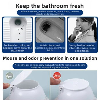 Toaleto kvapų blokatorius — plastikas; prekinis ženklas Friendly; be vandens bakelio; standartinis kanalizacijos vamzdžio skersmuo; be sifono