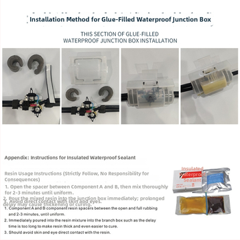 Zem zemes ielu savienojošā kaste, sērija M2/M3/M5, līmes pildīta ūdensnecaurlaidīga kārba, neilona korpuss, IP68