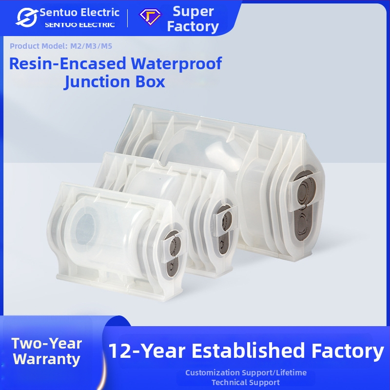 Zem zemes ielu savienojošā kaste, sērija M2/M3/M5, līmes pildīta ūdensnecaurlaidīga kārba, neilona korpuss, IP68