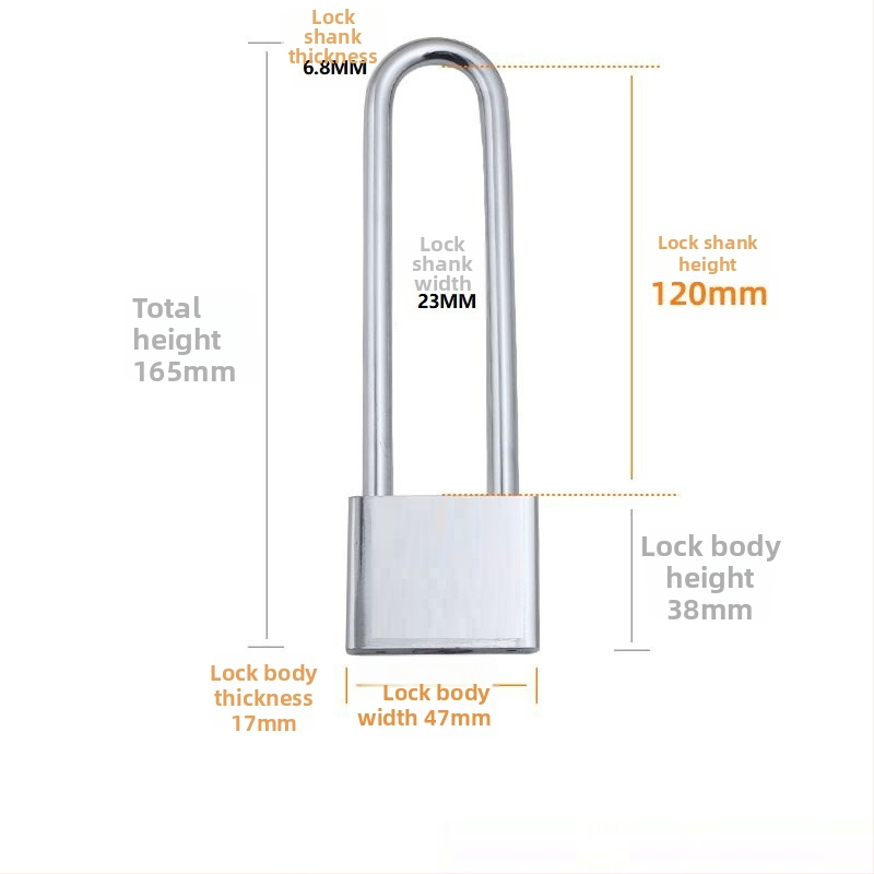 G tipo ilgos kilpos užraktas, atsparus vandeniui, geležinis korpusas, namams, sandėliams ir bendrabčioms