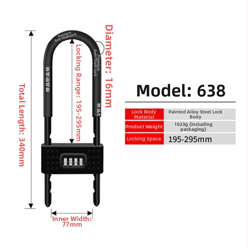 U formos užraktas stiklo durims, parduotuvių durims skirtas slankiojančioms dviejų durų anti-vagystės užraktas, dvigubo atidarymo rinkinys (Modelis: Type C; Medžiaga: ABS korpusas; Ženklas: Zhiwei; Pritaikymas: stiklinės durys, parduotuvių durys, slankioja