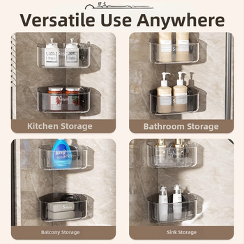 Kampinis praustuvo laikiklis su siurbtuku, namų virtuvė, sieninis, daugiafunkcinis, didelė talpa, nusausinimo krepšys