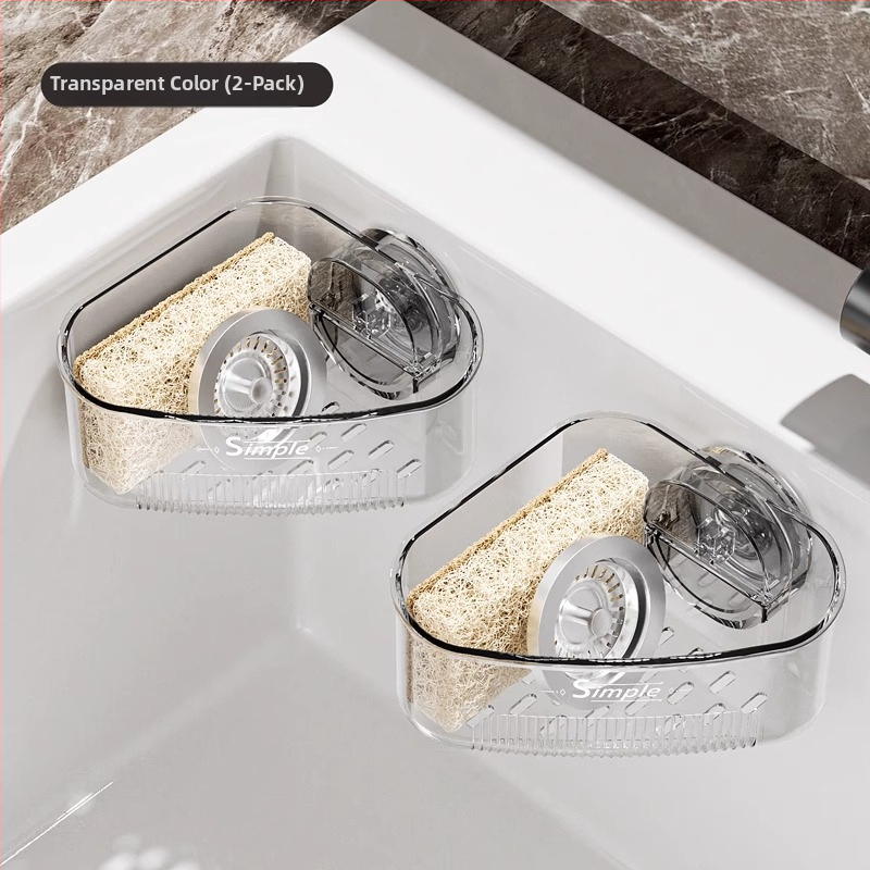 Kampinis praustuvo laikiklis su siurbtuku, namų virtuvė, sieninis, daugiafunkcinis, didelė talpa, nusausinimo krepšys