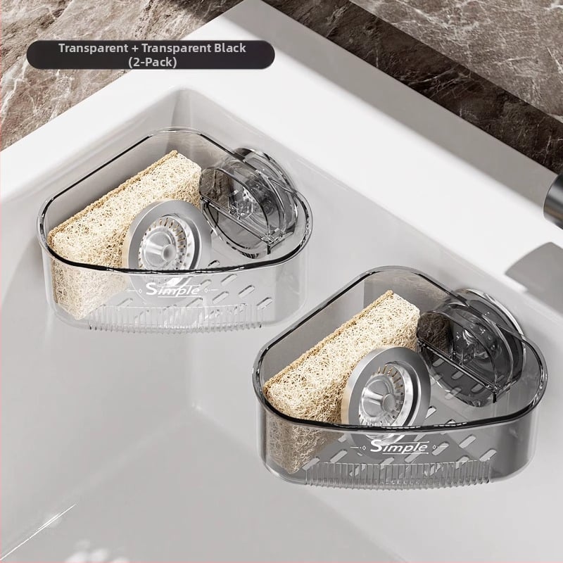 Kampinis praustuvo laikiklis su siurbtuku, namų virtuvė, sieninis, daugiafunkcinis, didelė talpa, nusausinimo krepšys