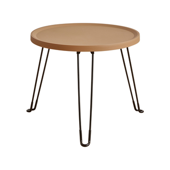 Сгъваема кръгла пластмасова странична маса с метална рамка за дневна и спалня