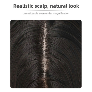 Parūka SZ-22 no Xinyi: gara taisnas mati ar sānu bangs, pilnīgi rokām adīta, augstas temperatūras vads