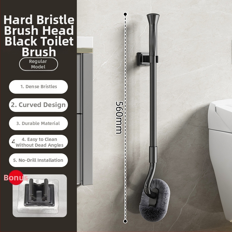 S-formos teleskopinis sieninis klozeto šepetėlis, skirtas squat tualetėms, nerūdijančio plieno, be mirštančių kampų