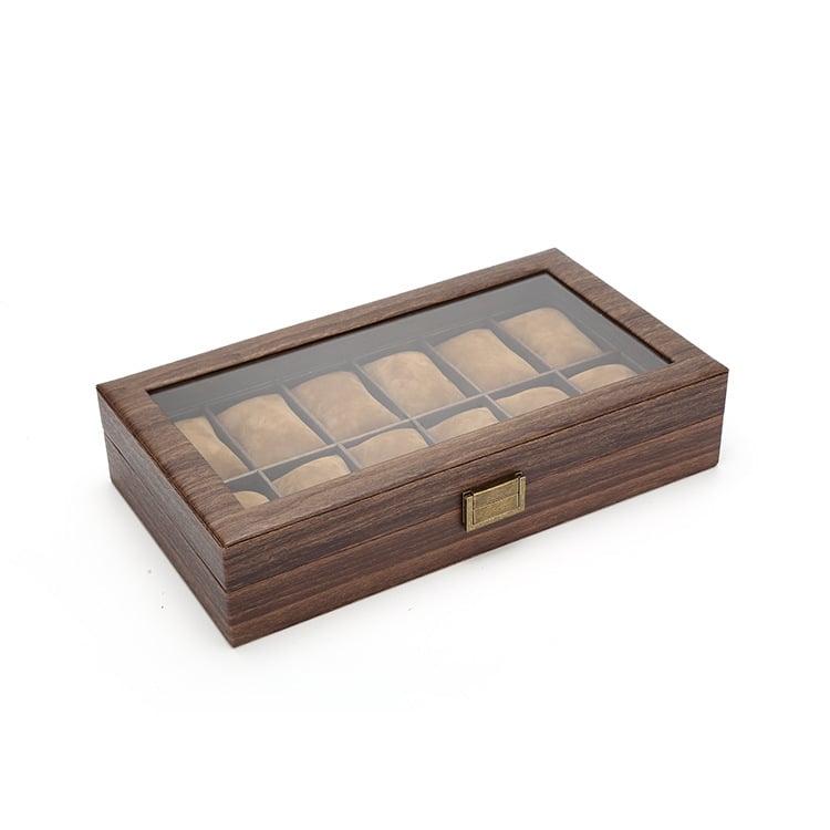Cutie din lemn pentru ceasuri și bijuterii cu compartimente 3/6/10/12; material: lemn; scop: depozitare ceasuri