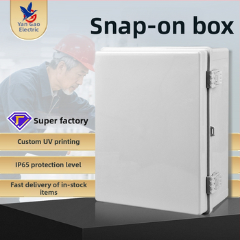 IP65 plastmasas ūdensizturīga sadales kārba ārējai lietošanai, korpuss ABS/PC, sienas montāža ar šarnīru aizslēgu, caurspīdīgs vāciņš