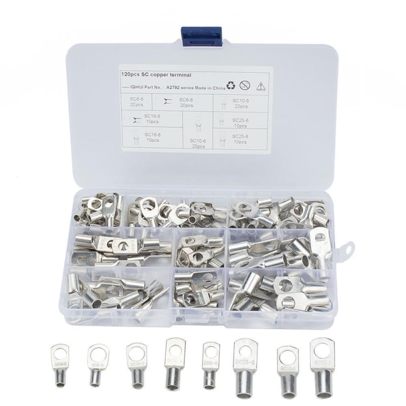 CNHH HSC120Y Ansamblu terminale din cupru placat cu staniu, 120 buc., SC6-25