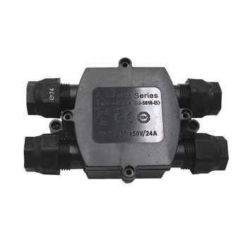 Cutie de conexiune IP68 cu 2 intrări și 2 ieșiri, bloc-terminal cu 3 poziții (iluminat stradal LED exterior)