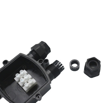 Cutie de conexiune IP68 cu 2 intrări și 2 ieșiri, bloc-terminal cu 3 poziții (iluminat stradal LED exterior)