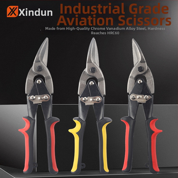 Xinton Priemyselné Viacúčelové Rezné Nožnice na Kov – Tvrdo použiteľné nožnice z nerezovej ocele, na hliníkové dosky a ľahké oceľové konštrukcie