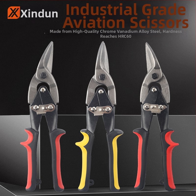 Xinton Priemyselné Viacúčelové Rezné Nožnice na Kov – Tvrdo použiteľné nožnice z nerezovej ocele, na hliníkové dosky a ľahké oceľové konštrukcie