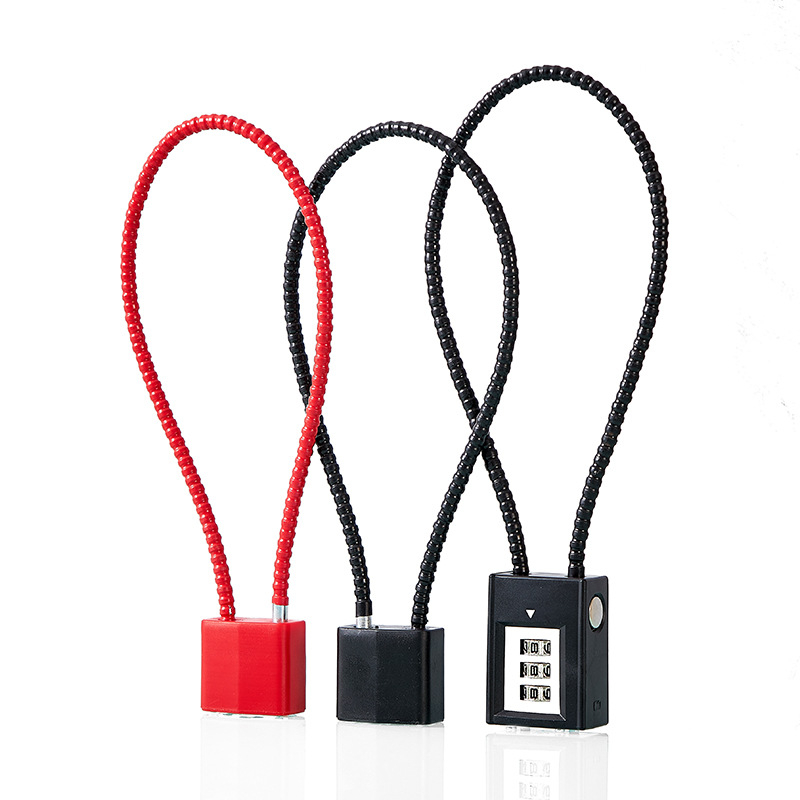 Κλειδαριά με καλώδιο από κράμα ψευδάργύρου και μεταλλικό καλώδιο για κράνη, ντουλάπες και λαβές πορτών